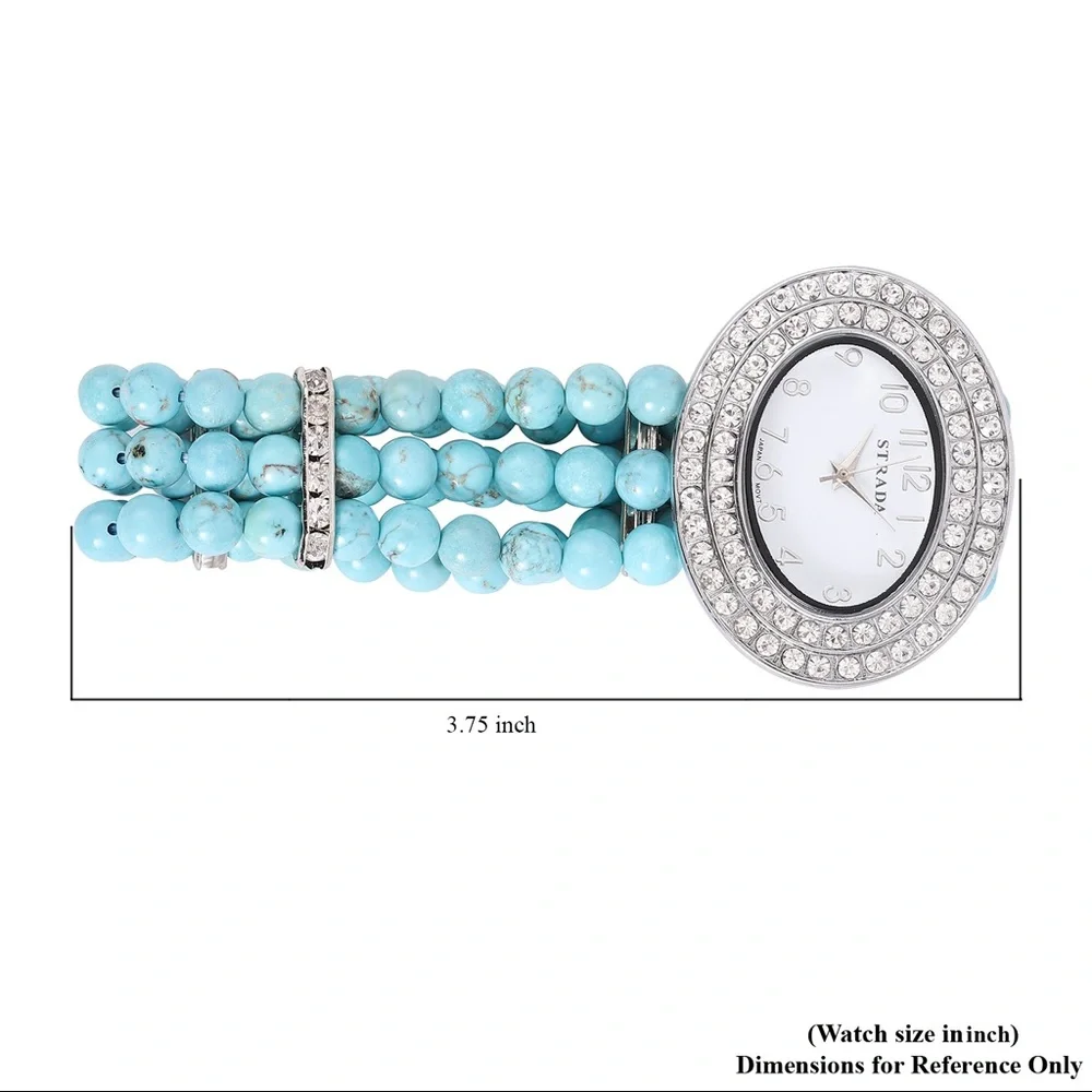 Blue Howlite Beaded Stretch Bracelet Watch